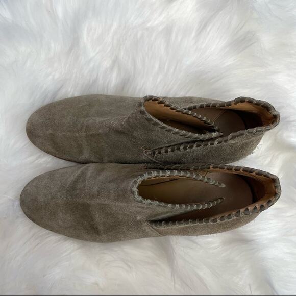 Jack Rogers Sadie Flat Ankle Boots Olive Green Suede Booties Leather Women’s 5.5 - Picture 10 of 10